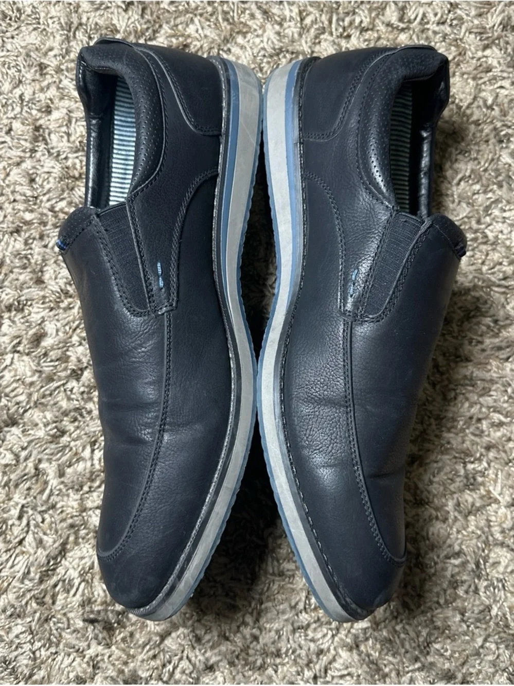 Nunn Bush Men's Black Slip-On Leather Loafers Size 12M
